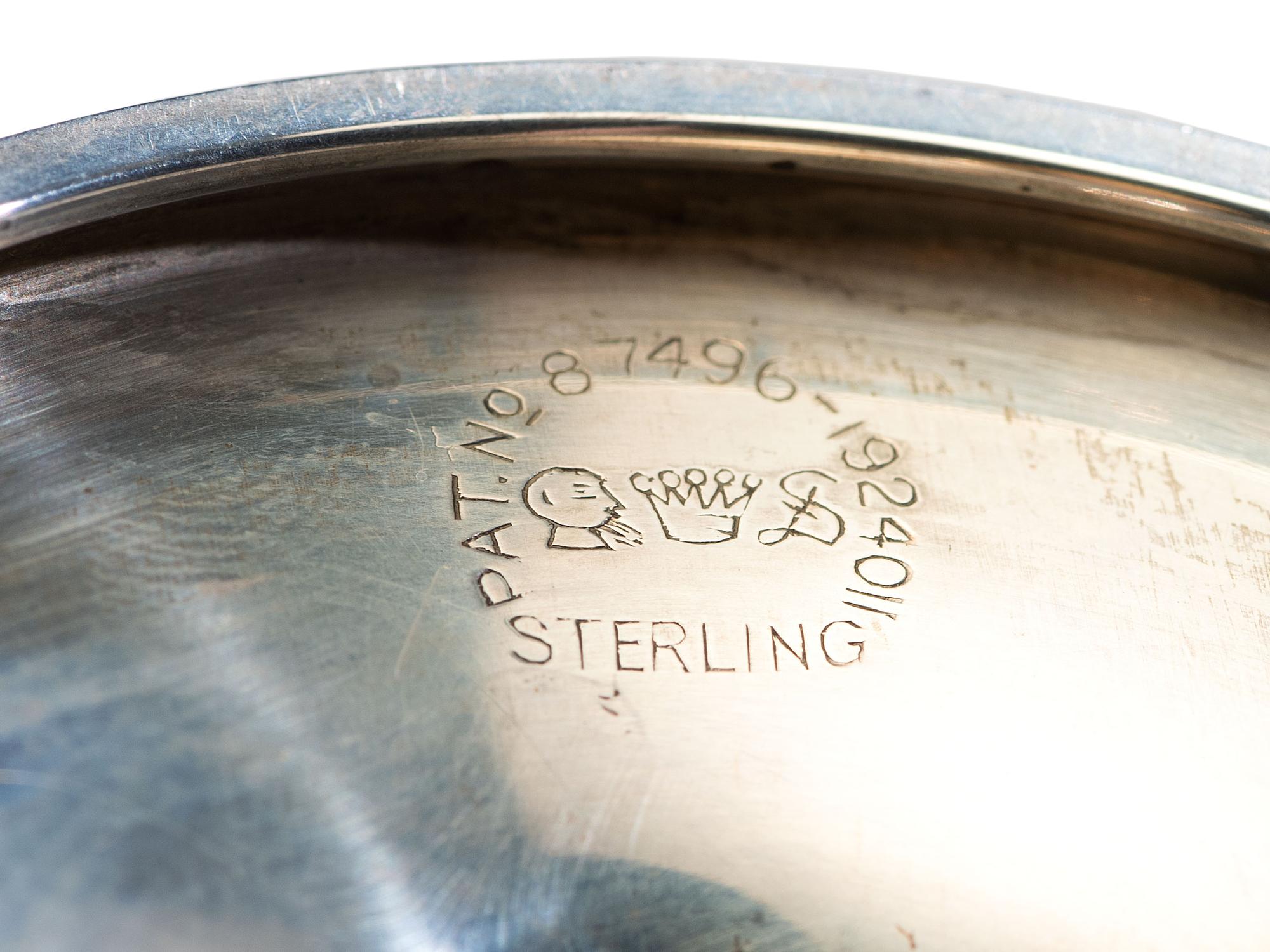 A Set of Val St Lambert Crystal Bowls and Silver Mounted Cordials