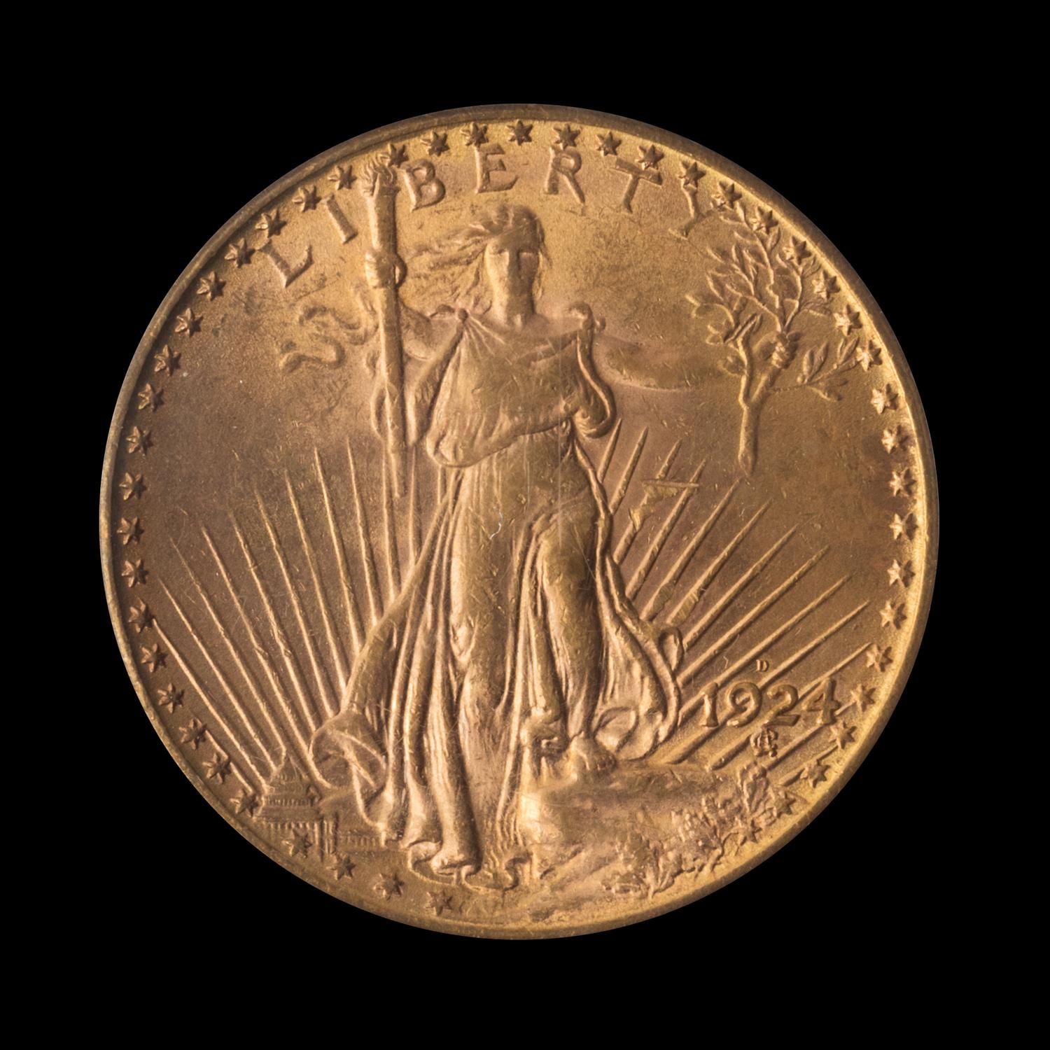 A United States 1924-D St. Gaudens $20 Gold Coin