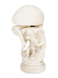 La Perla, a Carved Alabaster Figural Lamp