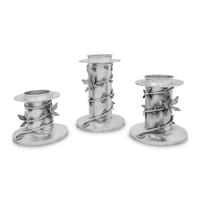 A Set of Three Mexican Silver Graduated Candlesticks