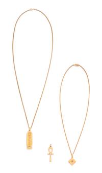 COLLECTION OF YELLOW GOLD PENDANT NECKLACES