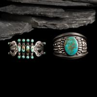 Navajo Silver and Turquoise Cuff Bracelets