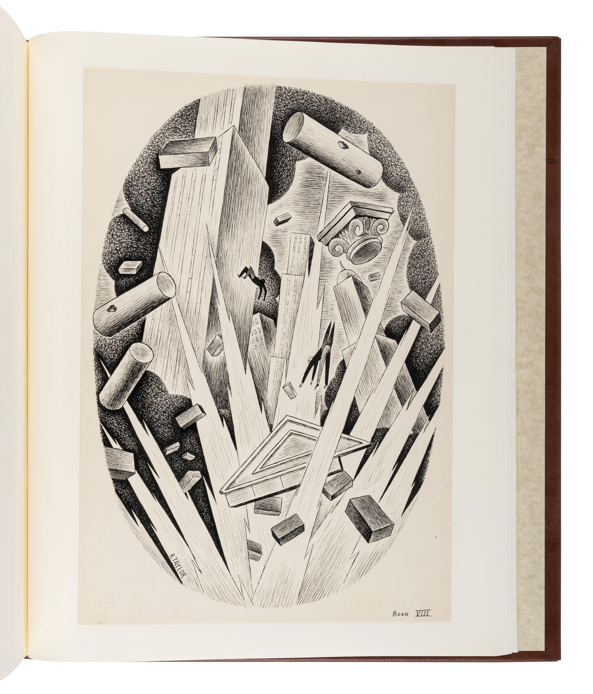 [LIMITED EDITIONS CLUB] -- [FRANCE, Anatole. Penguin Island .] TAYLOR, Richard (1902-1970). Cover title: "Set of Complete Illustrations for 'Penguin Island.' By Anatole France. Entered in the Limited Editions Contest by Richard Taylor." [New York, ca 1932-1933].