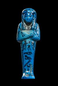 An Egyptian Blue Faience Ushabti for Tayuheret