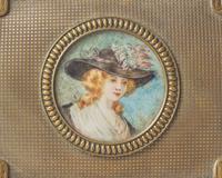 A French Gilt Bronze Jewelry Box Inset With Portrait Miniature
