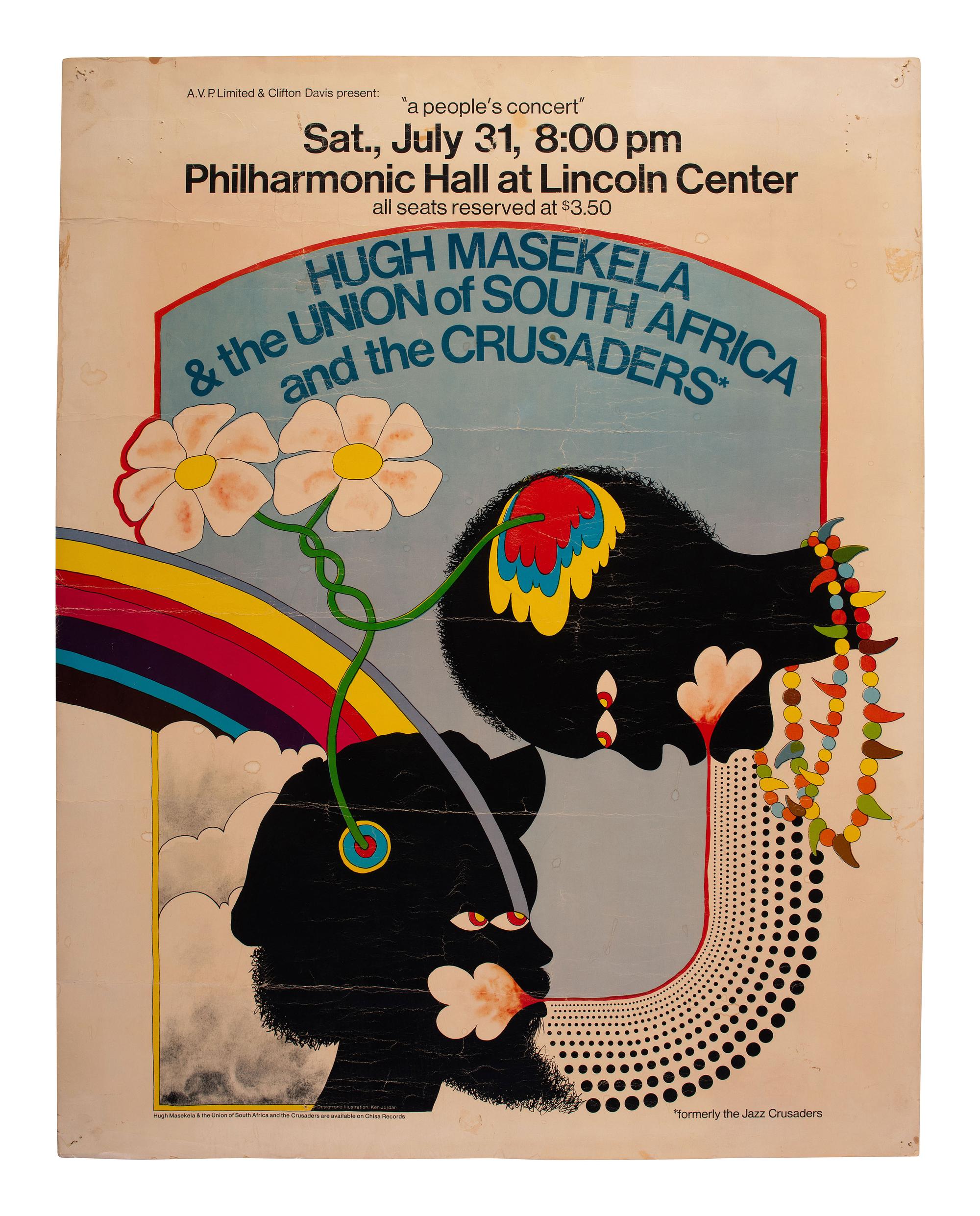 [MUSIC]. A group of 3 posters promoting performances by jazz musicians, incl. Ella Fitzgerald, Dizzy Gillespie, and Hugh Masekela.