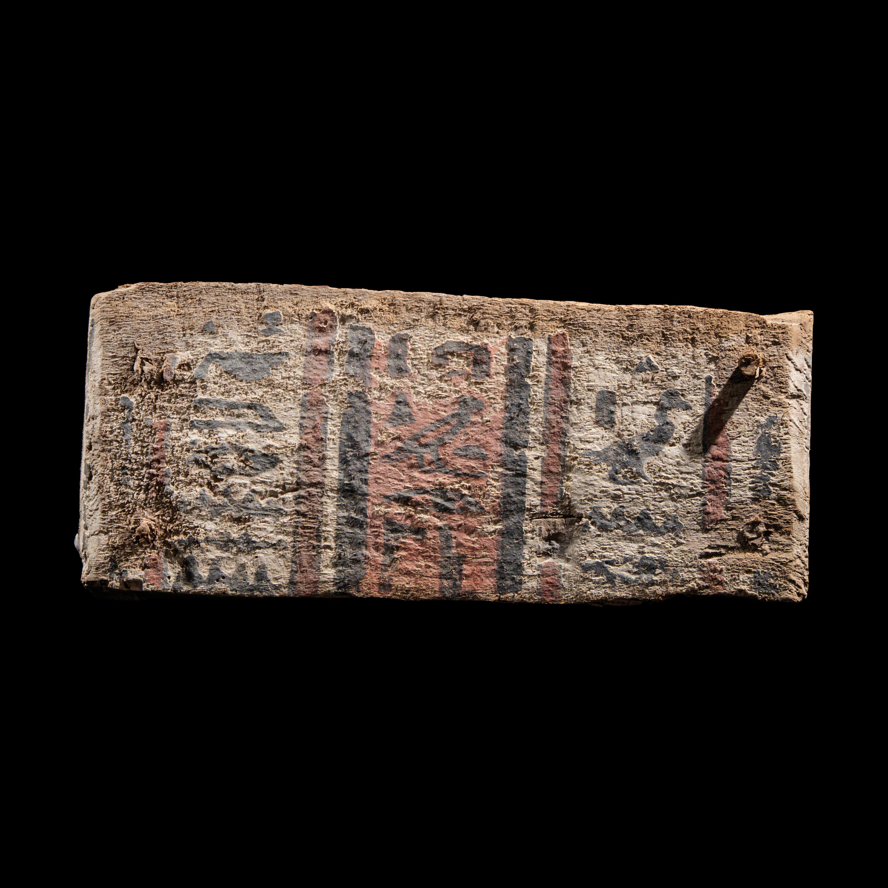 Two Egyptian Painted Wood Fragments