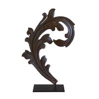 A Wrought Iron Leaf Fragment from the Estate of Jose Thenee 8" W x 2.5" D x 13" H — Argentina, 20th Century