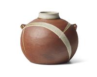 Bulbous vase with lugs