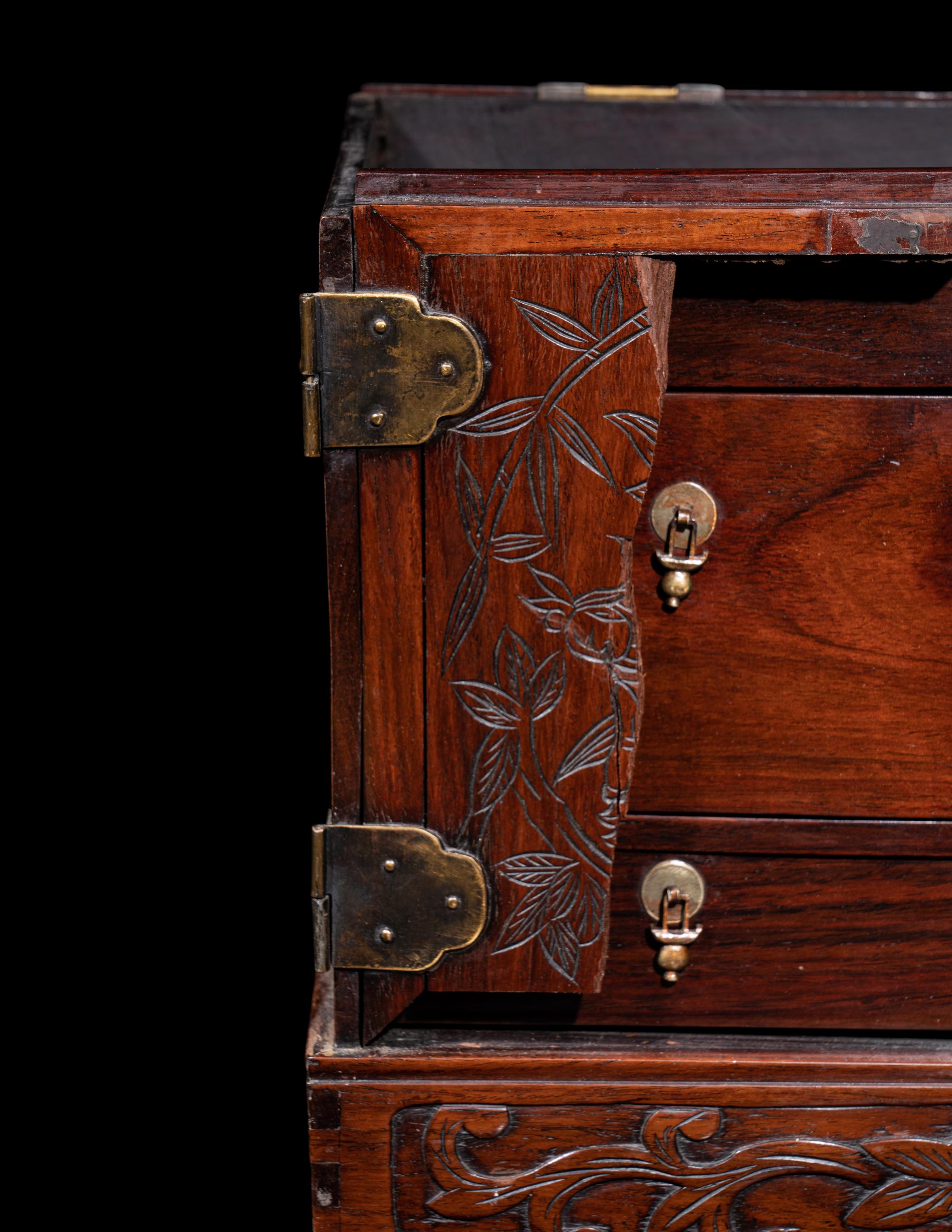 A Chinese Huali Wood Seal Chest