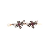 ANTIQUE, DIAMOND AND RUBY BROOCH
