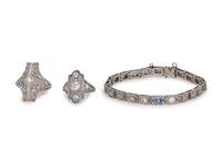 A Collection of Platinum, Gold and Diamond Jewelry,