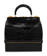 Hermès Black Crocodile Sac Mallette, 1950s-60s