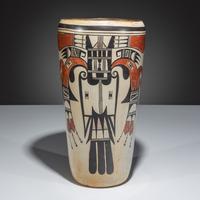 Polychrome Pottery Lamp Base