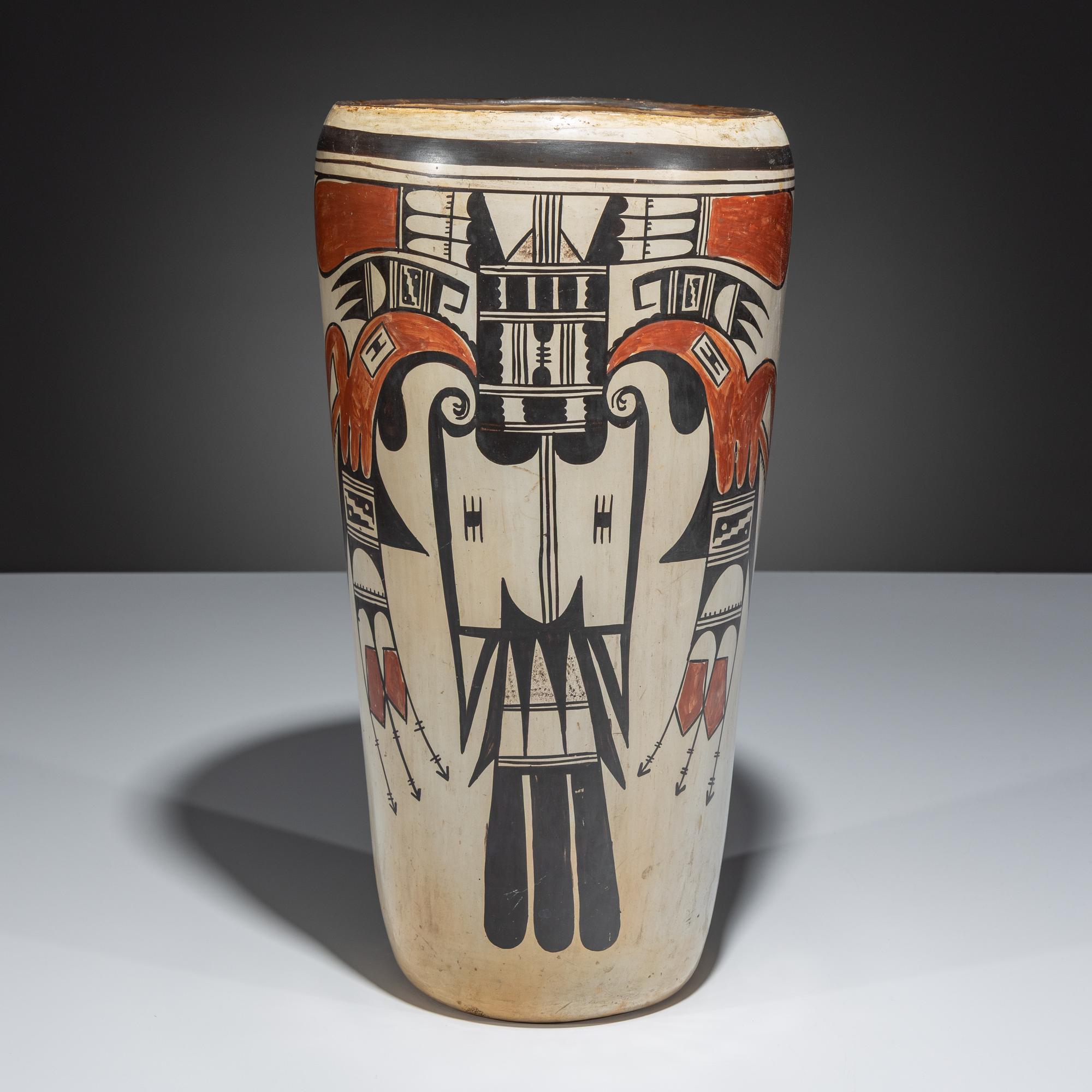 Polychrome Pottery Lamp Base