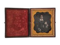 [EARLY PHOTOGRAPHY - PORTRAITURE]. A group of 5 daguerreotype portraits of pairs of children and family.