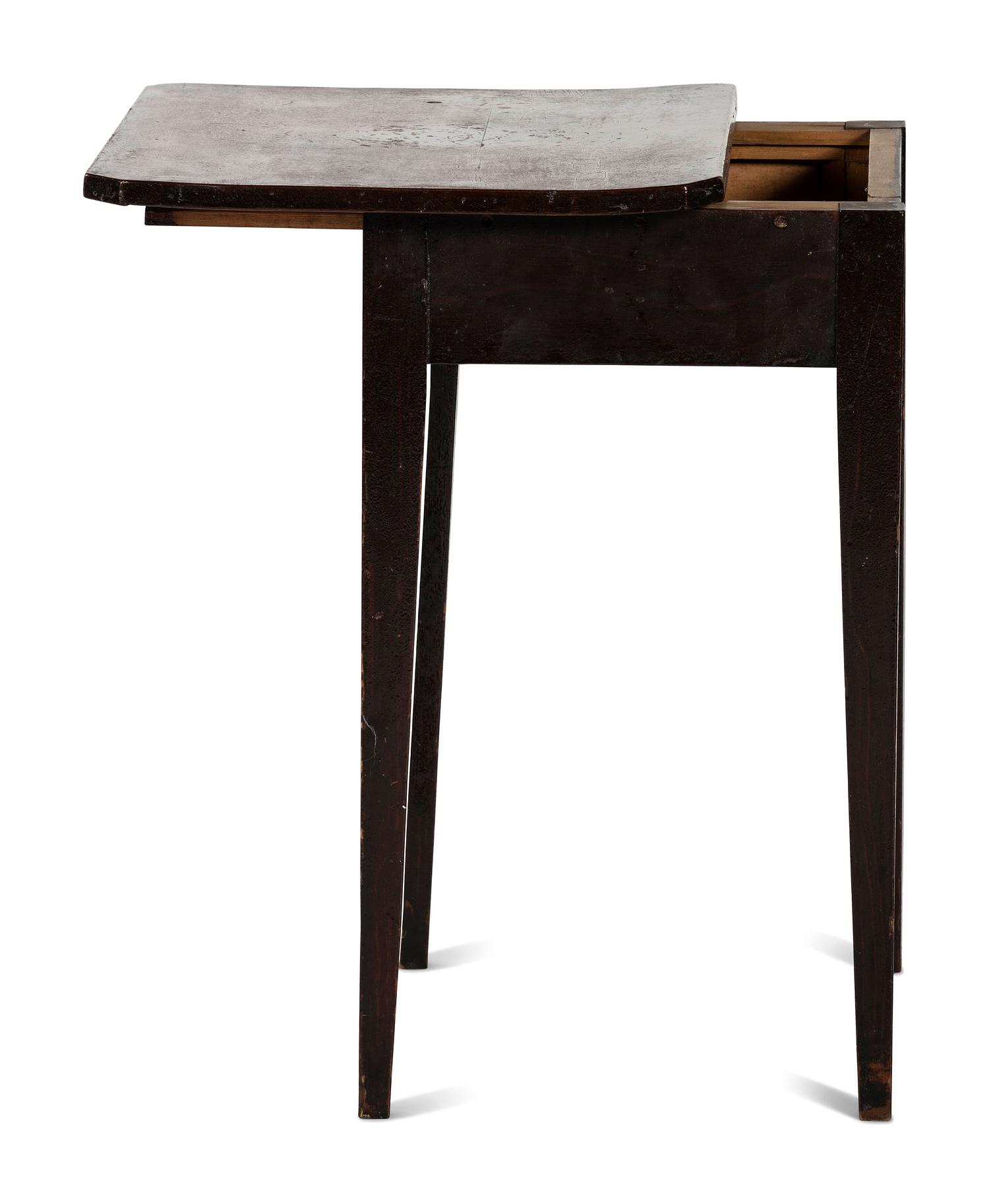 A Country Late Federal Stained Pine Slide Top Work Table