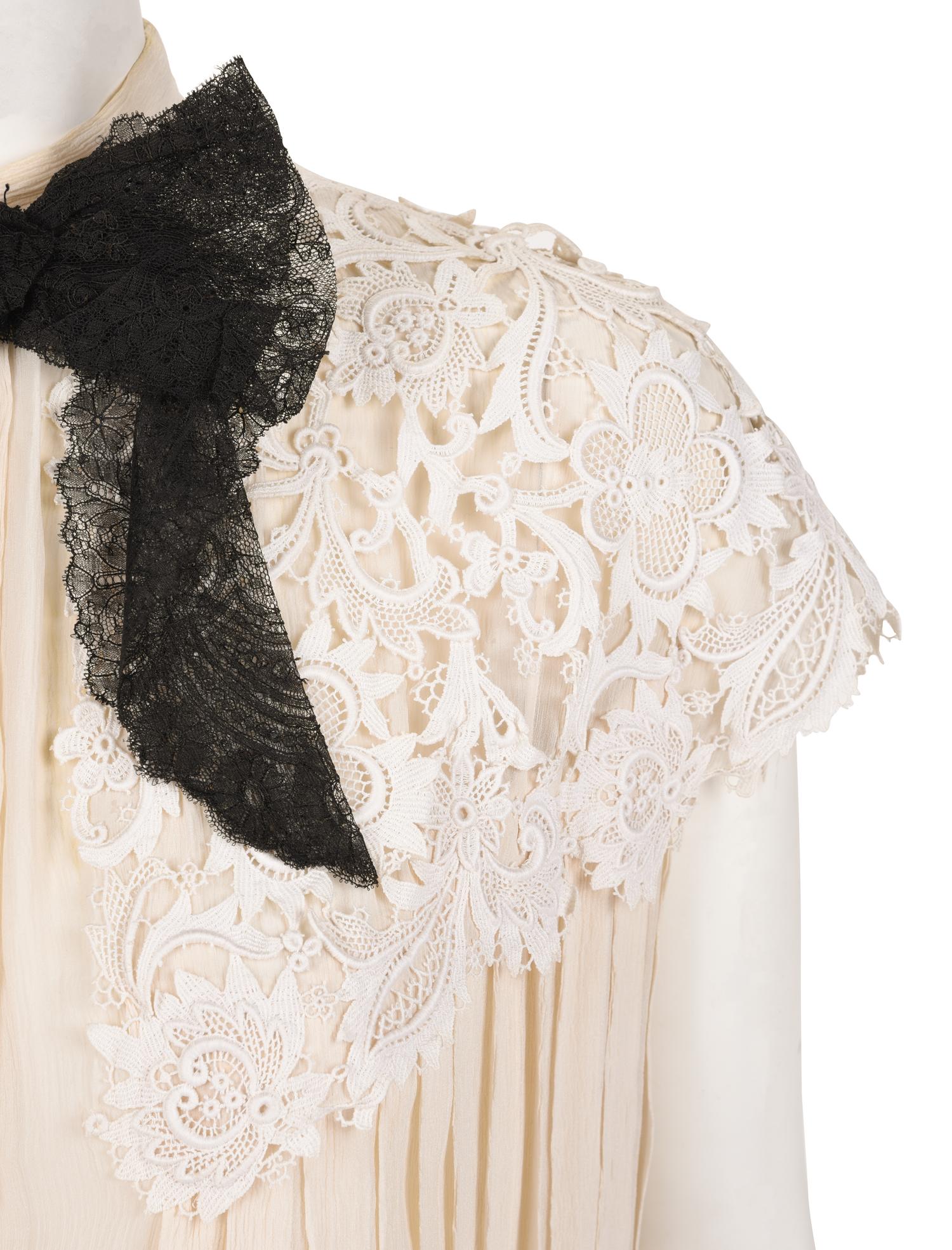 Two Silk Blouses: One Chanel Haute Couture, One Unlabeled, 1980-90s