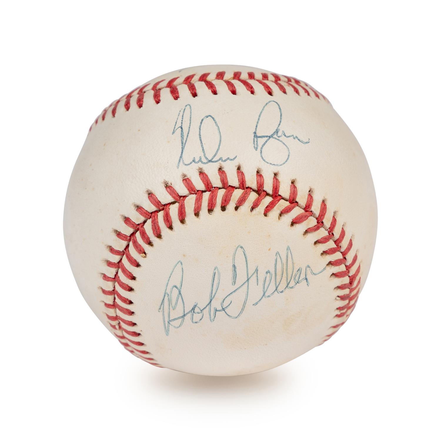A Nolan Ryan, Sandy Koufax and Bob Feller No Hit Kings Signed Autograph Baseball (Beckett Authentication Services Letter)