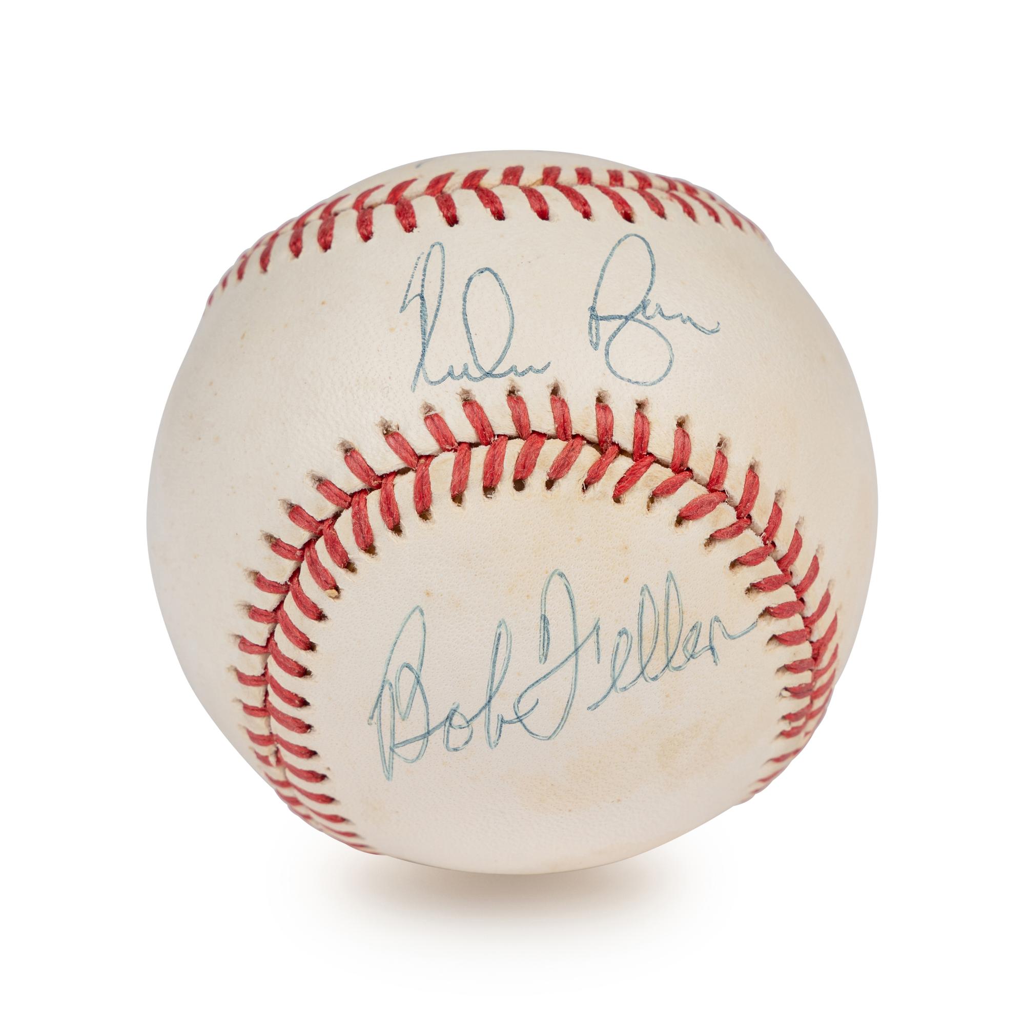 A Nolan Ryan, Sandy Koufax and Bob Feller No Hit Kings Signed Autograph Baseball (Beckett Authentication Services Letter)