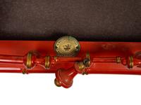 A Pair of Chinoiserie Style Red Lacquered Stools — BAKER, 20TH CENTURY
