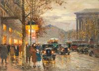 Edouard Léon Cortès, (French, 1882-1969), Le Boulevard de la Madeleine