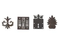 Four Wrought Iron / Steel Lock Plates and Furniture Mounts, French and Spanish, 16th - 18th Century