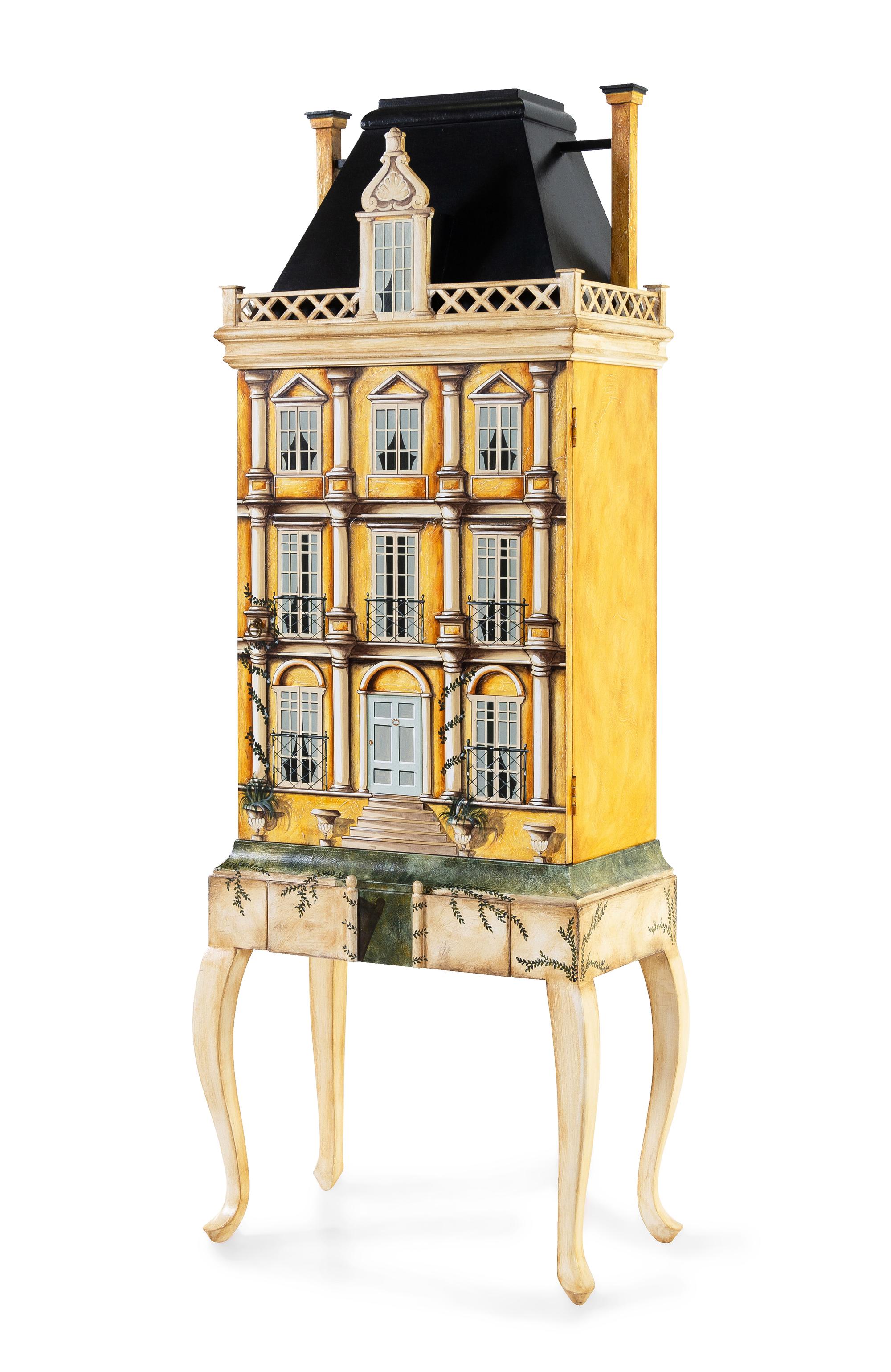 A Painted Cabinet on Stand