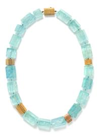 CHRISTOPHER WALLING, AQUAMARINE BEAD NECKLACE