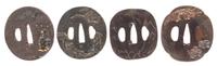 Four Iron Tsubas Height of largest 2 7/8 inches.