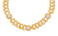 SUSAN BERMAN, CONVERTIBLE YELLOW GOLD AND DIAMOND NECKLACE