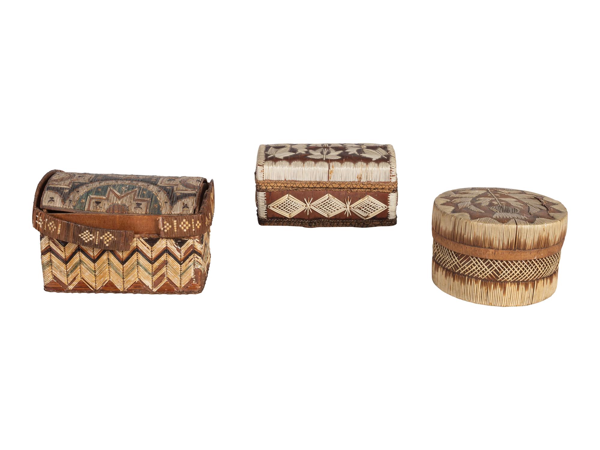 Great Lakes Quilled Birchbark Boxes