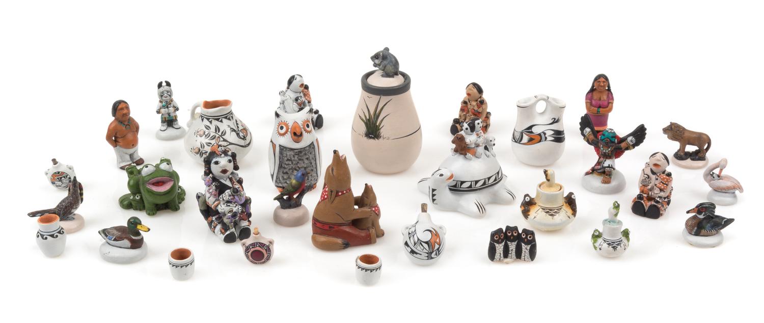 A Collection of Chemehuevi Pottery Articles Height of tallest 1 1/8 inches. — Teresa Wildflower