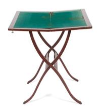 A Georgian Style Mahogany Coaching Table Height 38 1/2 inches (closed).