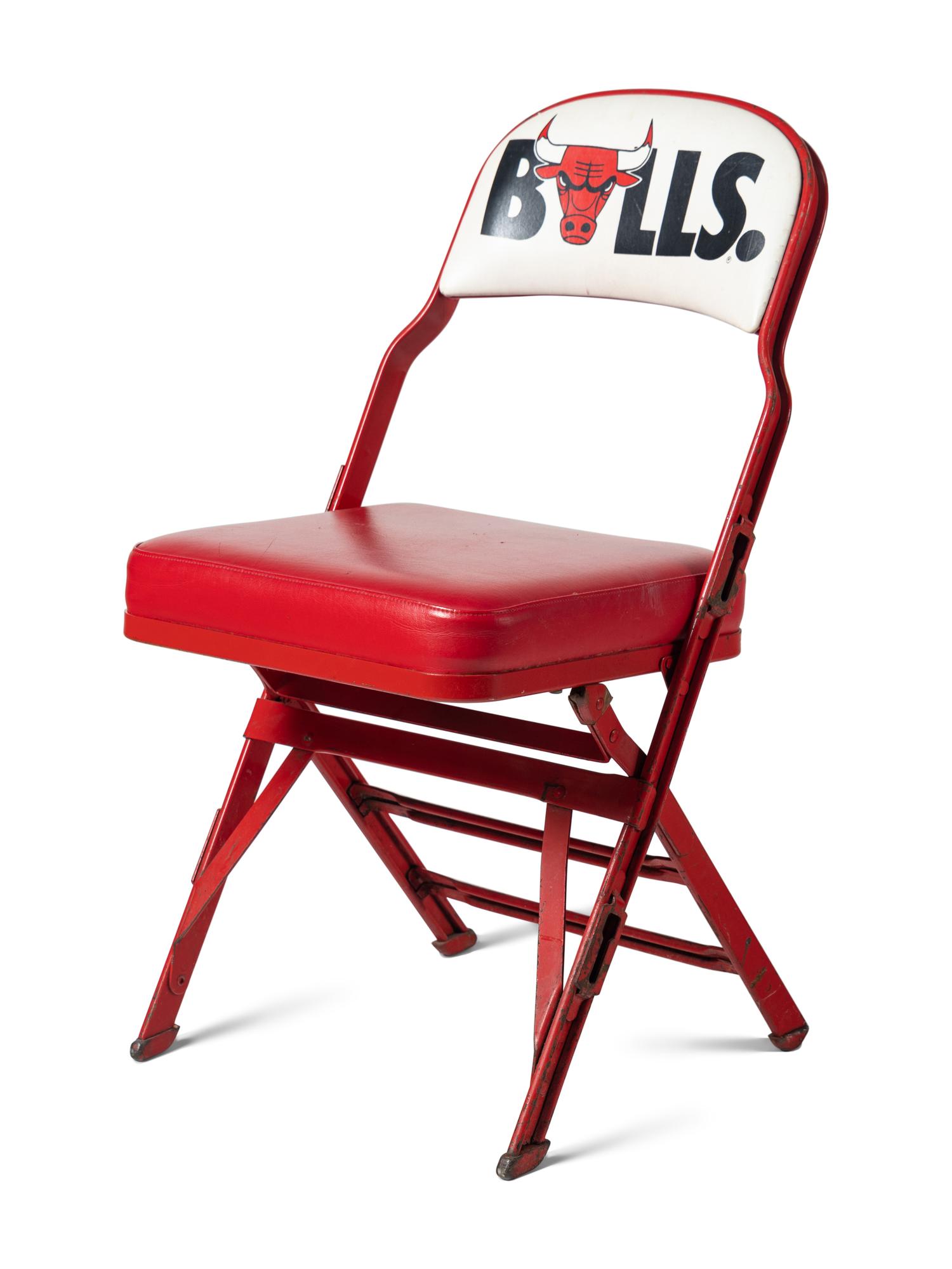 An Original Michael Jordan Early Career Era Chicago Stadium Courtside Chair
