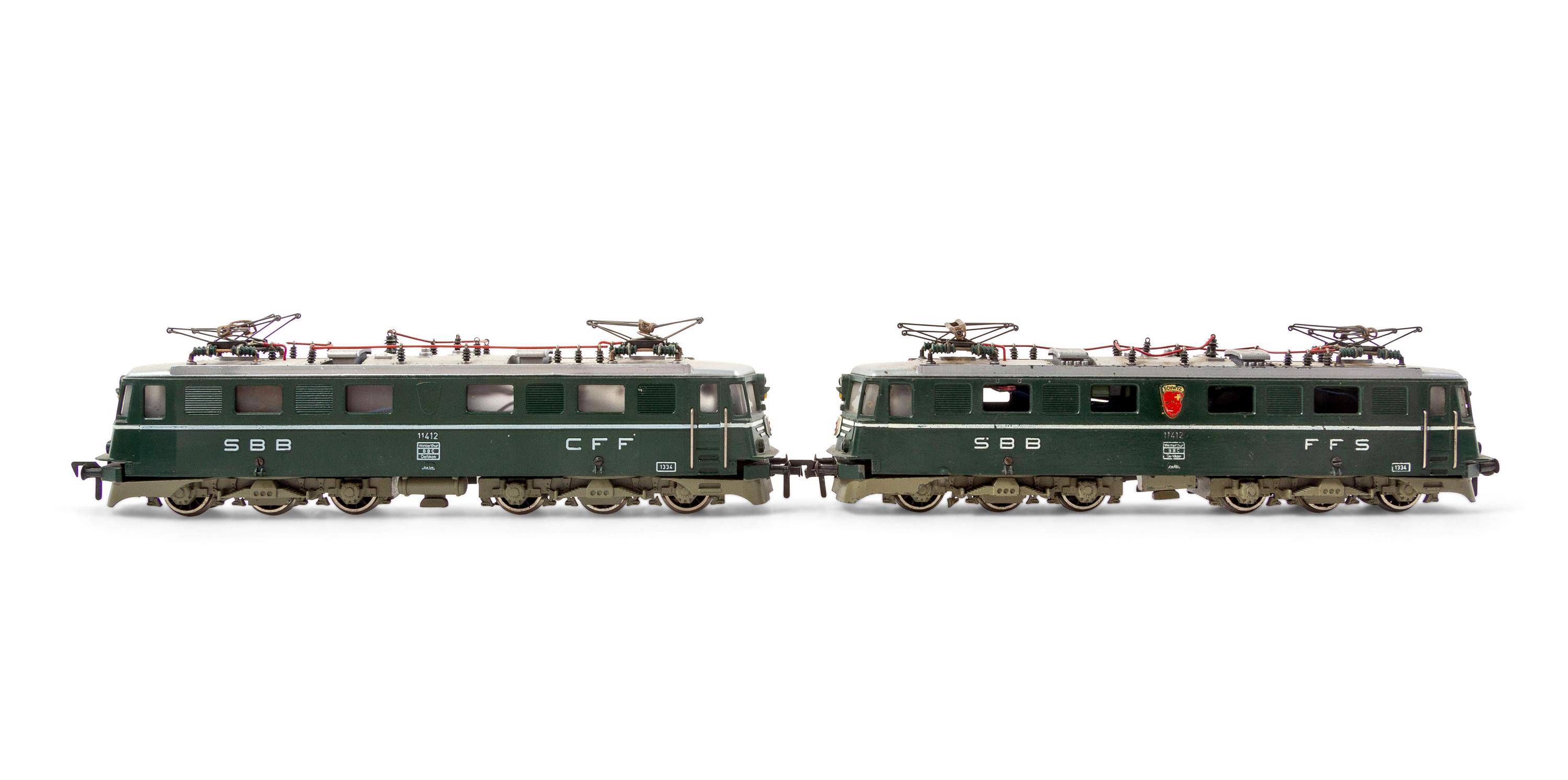 Two Fleischmann Polychrome HO-Gauge SBB/CFF: Crocodile Locomotives