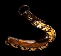 A Pair of Japanese Gold and Black Lacquered Stirrups