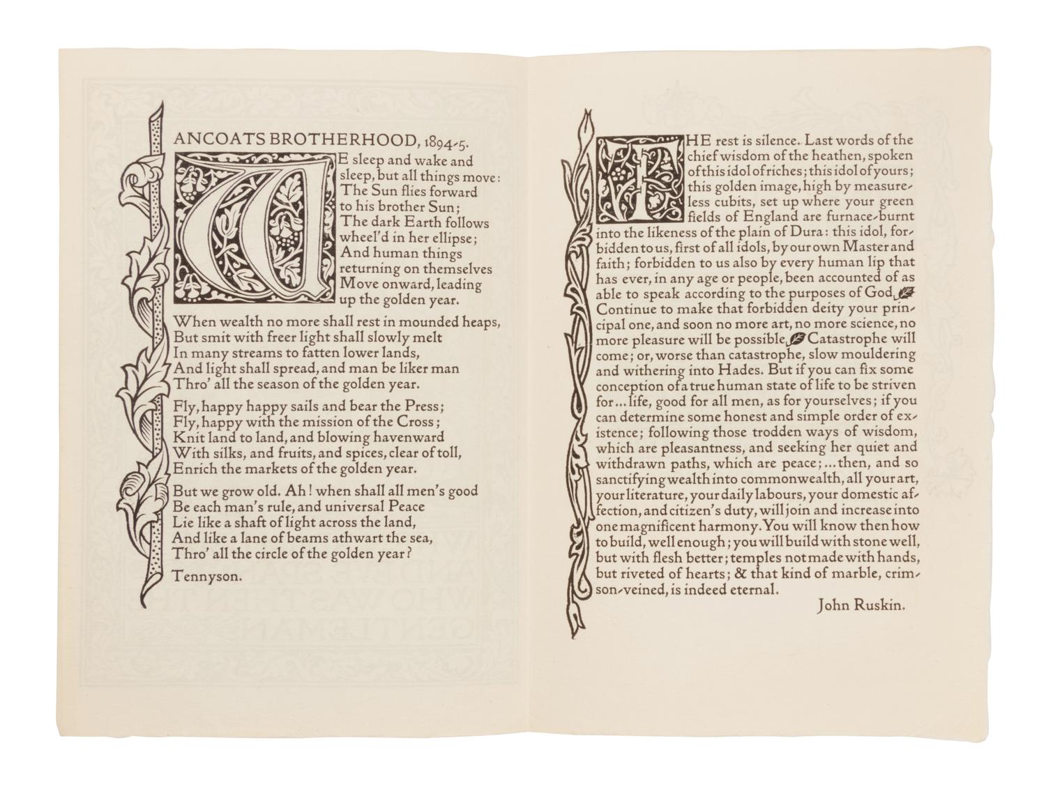 [KELMSCOTT PRESS]. When Adam Delved and Eve Span .... [Ancoats Brotherhood, 1894-5].