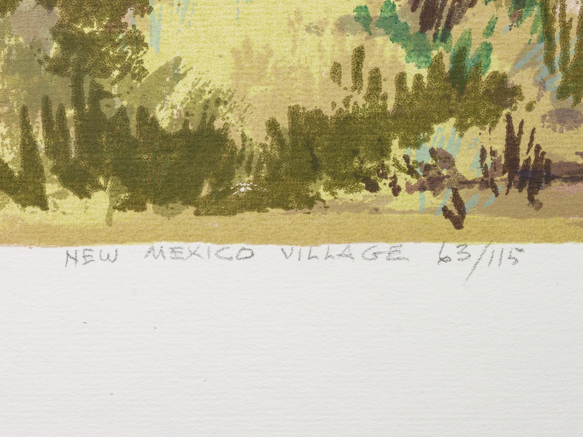 Five Works: Bishop's Chapel, edition 25/130; Spring Pastures , edition 23/130; Lilies , edition 31/120; New Mexico Village , edition 63/115; The Beaver Pond