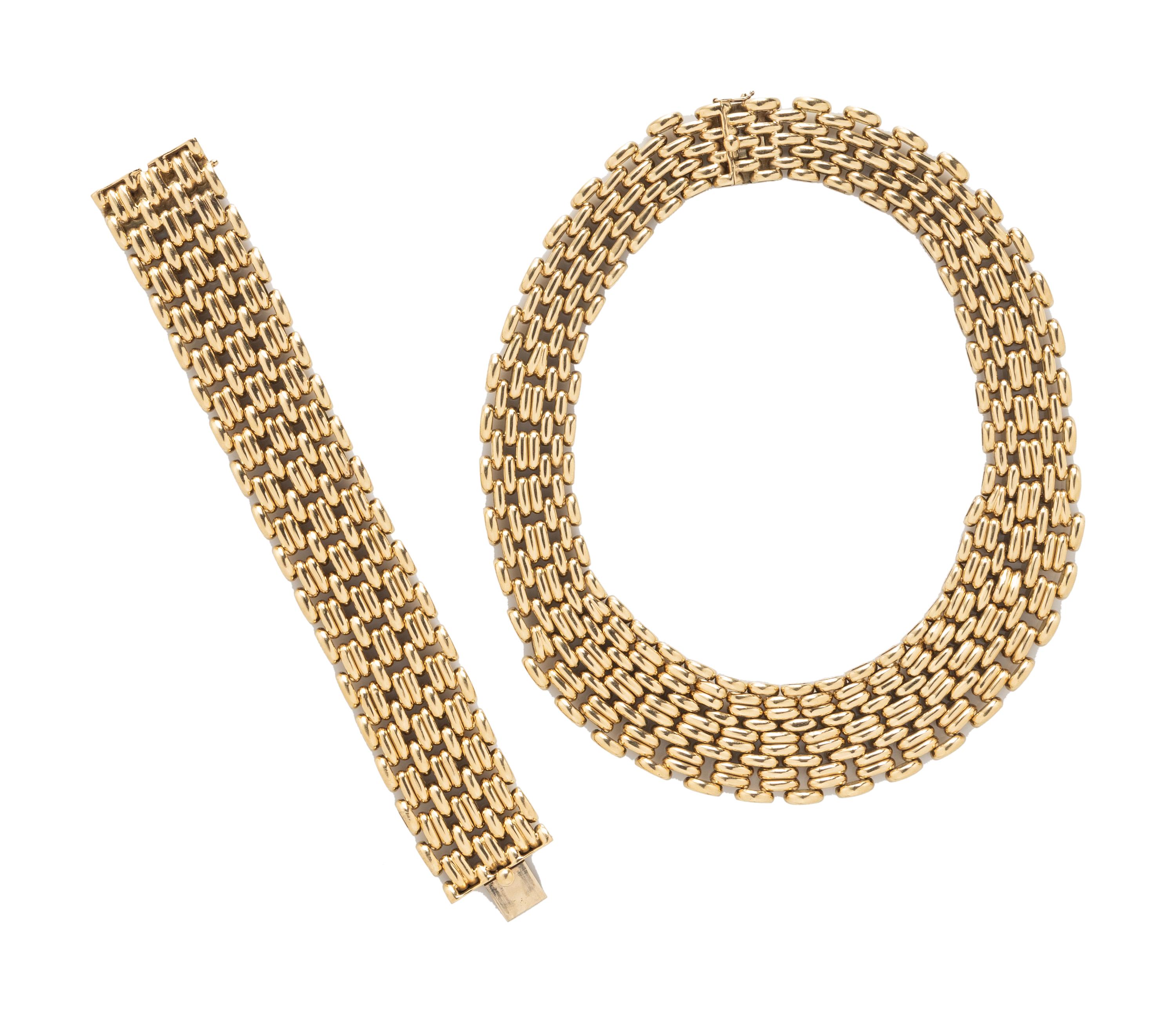 YELLOW GOLD NECKLACE AND BRACELET