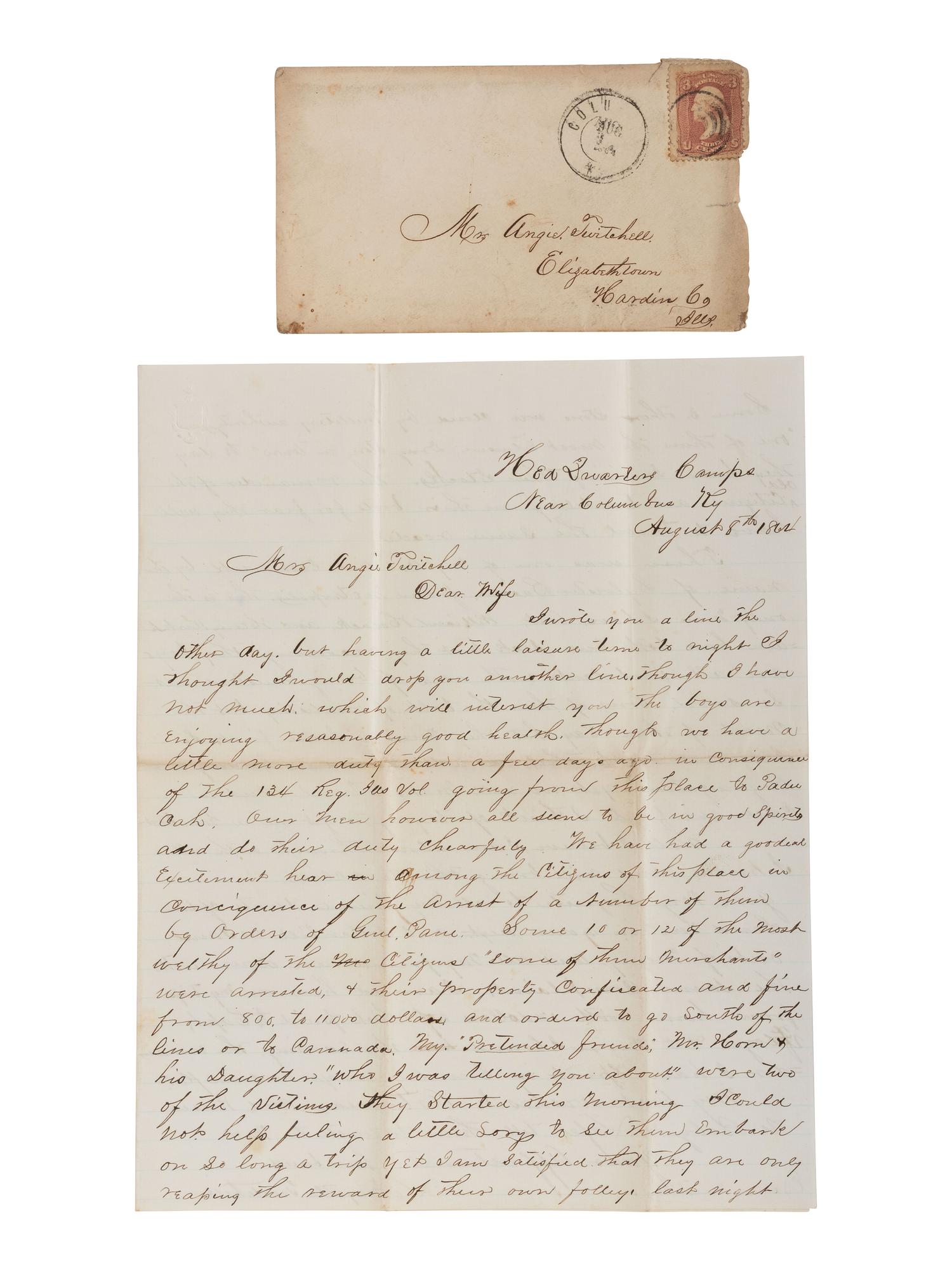 [CIVIL WAR]. Letters written from the Western Theater by Captain LaFayette Twitchell, Co. I, 136th Illinois Infantry, May-October 1864.