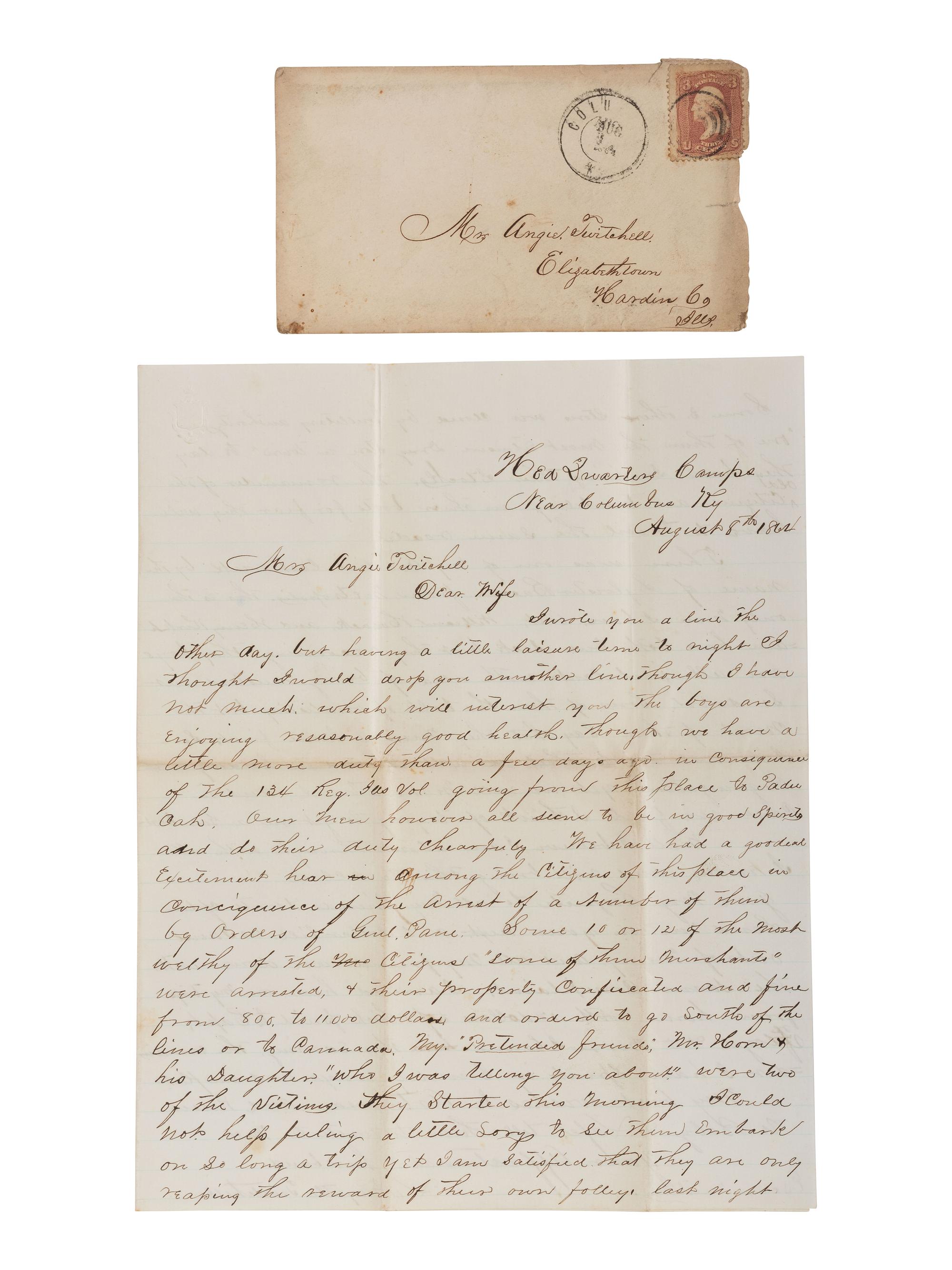 [CIVIL WAR]. Letters written from the Western Theater by Captain LaFayette Twitchell, Co. I, 136th Illinois Infantry, May-October 1864.