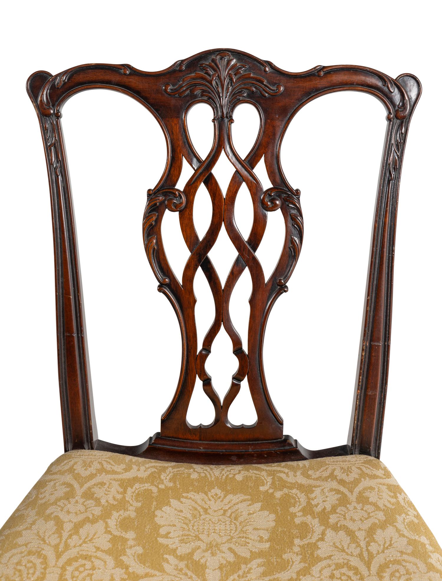 An Assembled Set of Ten George III Mahogany Style Dining Chairs