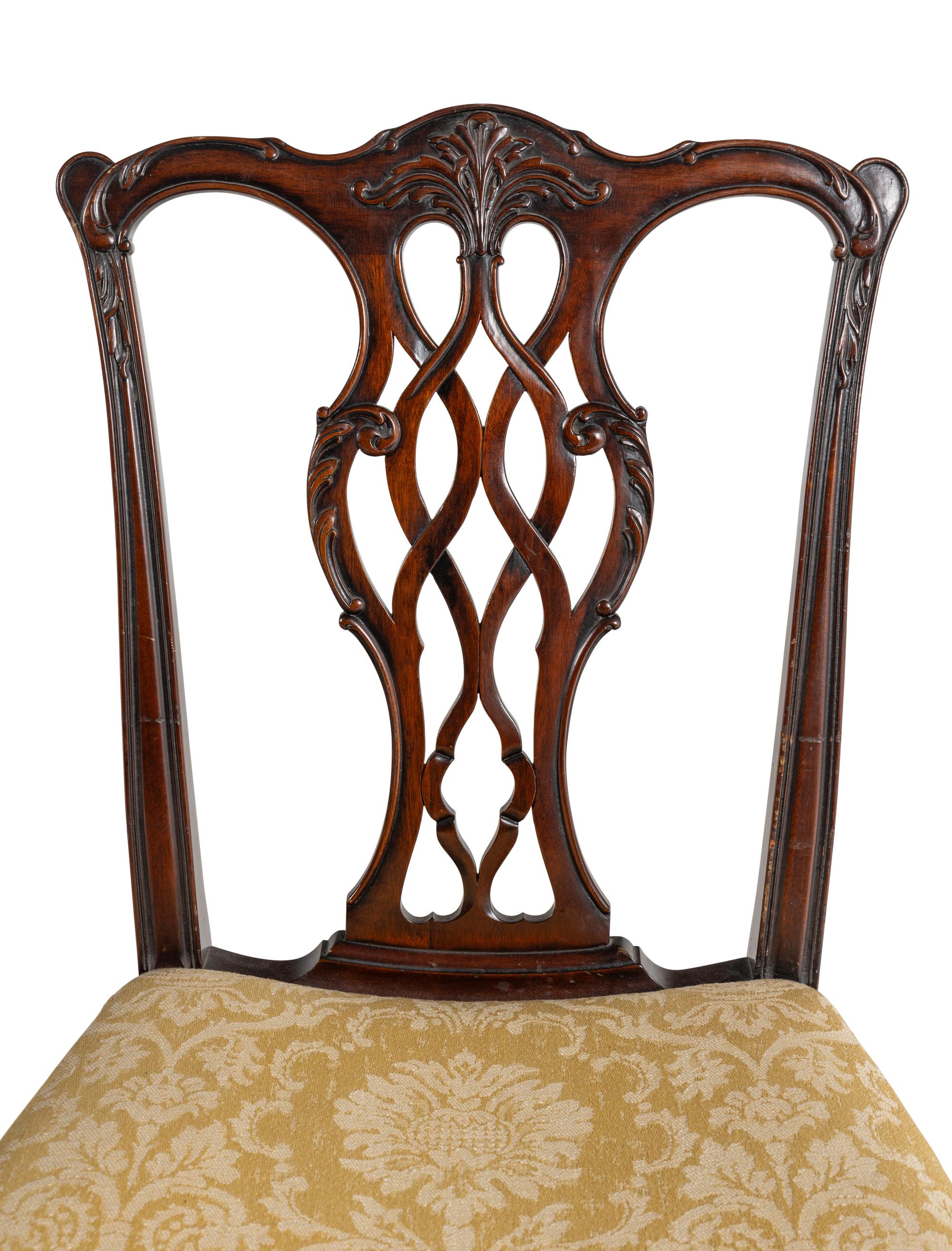 An Assembled Set of Ten George III Mahogany Style Dining Chairs