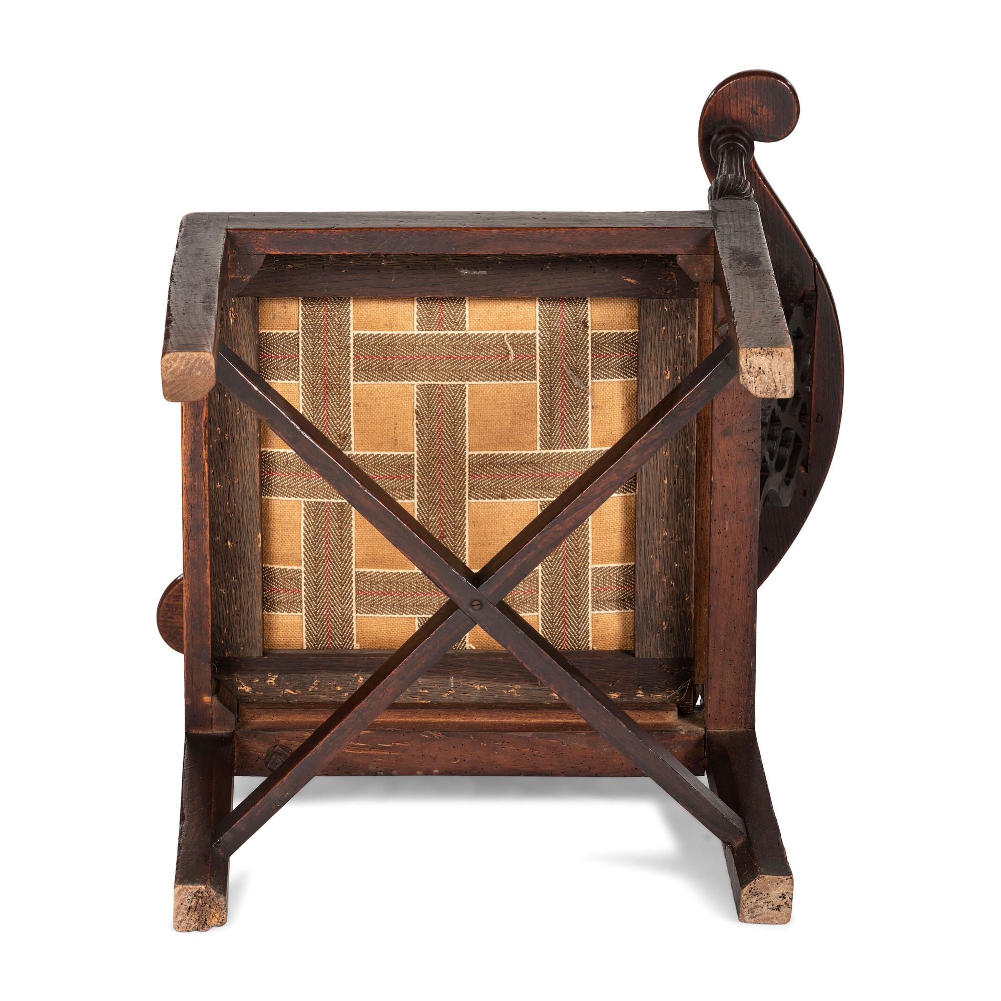 A Chippendale Carved Walnut Corner Chair