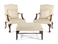 A Pair of George II Style Mahogany Library Chairs