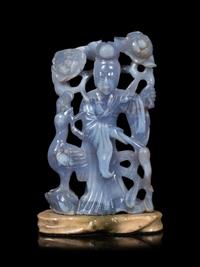 Two Chinese Carved Hardstone 'Immortals' Articles