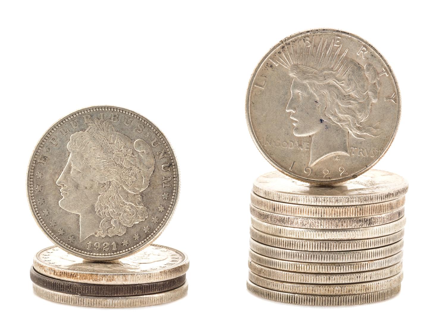 A Collection of American Silver Dollar Coins