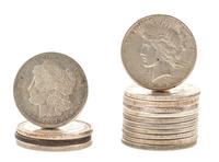 A Collection of American Silver Dollar Coins