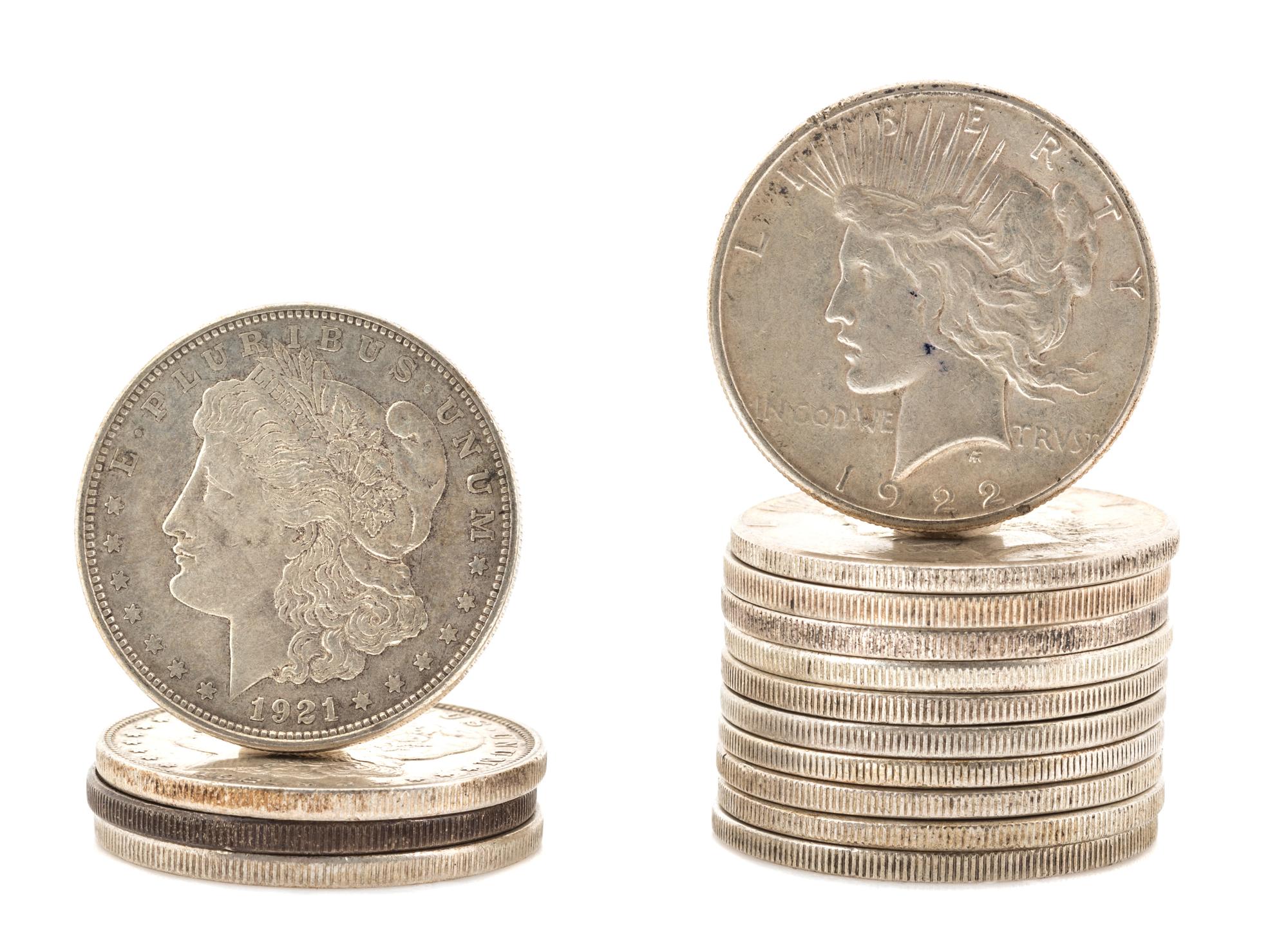 A Collection of American Silver Dollar Coins